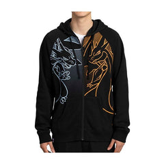 Mega Charizard X & Mega Charizard Y Black Zip-Up Hoodie - Adult