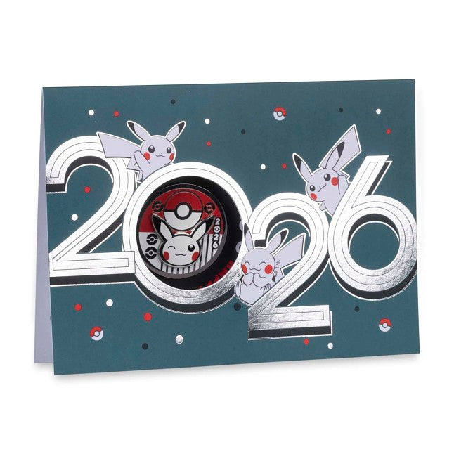 Pikachu Happy New Year 2026 Pin & Greeting Card Set
