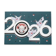 Pikachu Happy New Year 2026 Pin & Greeting Card Set