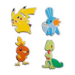 Pikachu, Treecko, Torchic & Mudkip Pokémon Pins (4-Pack)