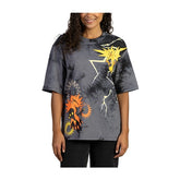 Zapdos & Galarian Zapdos Black Oversize T-Shirt - Adult