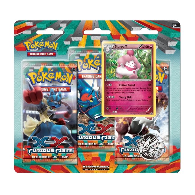 Pokémon TCG: XY-Furious Fists 3 Booster Packs, Coin & Slurpuff Promo Card