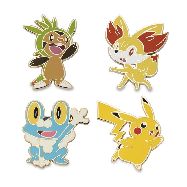 Pikachu, Chespin, Fennekin & Froakie Pokémon Pins (4-Pack)
