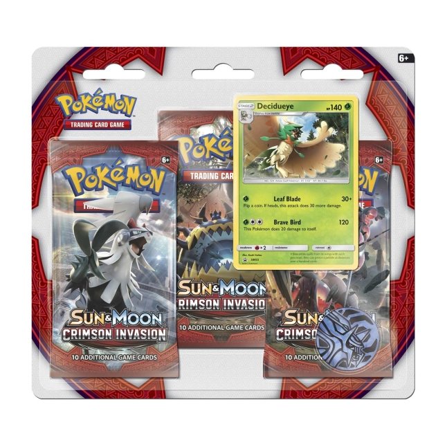 Pokémon TCG: Sun & Moon-Crimson Invasion 3 Booster Packs, Coin & Decidueye Promo Card
