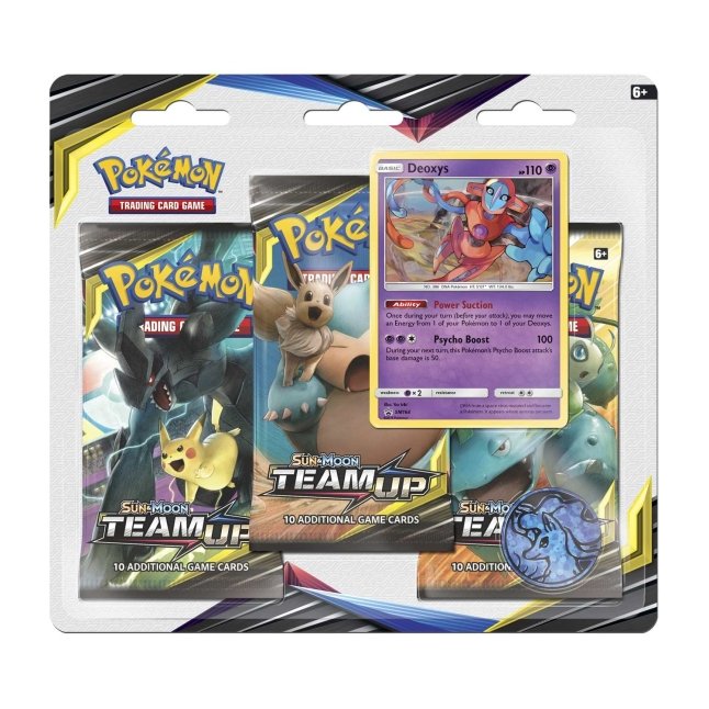 Pokémon TCG: Sun & Moon-Team Up 3 Booster Packs, Coin & Deoxys Promo Card