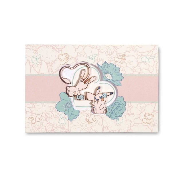 Pikachu & Mew Admiration Yellow Pokémon Pins & Greeting Card