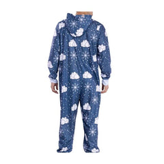 Snom Snowflake Hooded One-Piece Pajamas - Adult