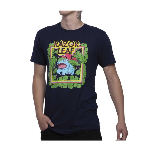 Venusaur Pokémon Greatest Hits Navy Relaxed Fit Crew Neck T-Shirt - Adult
