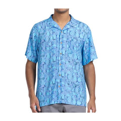 Pokémon Tropical Slowpoke, Shellder & Ditto Spirals Light Blue Tropical Shirt - Men