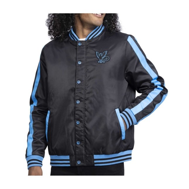 Articuno Pokémon Jackets Black Insulated Snap-Down Jacket - Adult