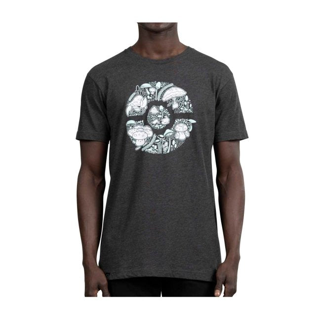 Pikachu & Friends Pokémon Nature: Spring Dark Gray Relaxed Fit Crew Neck T-Shirt - Adult