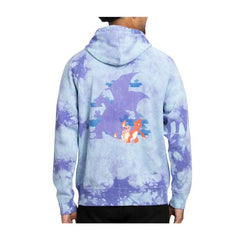 Charmander, Charmeleon & Charizard Pokémon Take Flight Blue Tie-Dye Zip-Up Hoodie - Adult