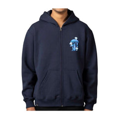 Mushroom Forest Pokémon Nature: Fall Navy Relaxed Fit Zip-Up Hoodie - Adult