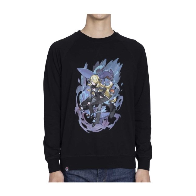 Cynthia Pokémon Trainers Black French Terry Crew Neck Sweatshirt - Adult