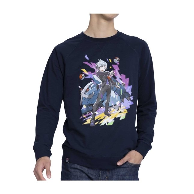 Steven Stone Pokémon Trainers Midnight Navy French Terry Crew Neck Sweatshirt - Adult