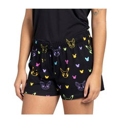 Pikachu & Yamper Electric Pals Black Sleep Shorts - Women