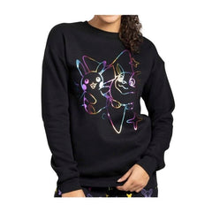 Pikachu & Yamper Electric Pals Black Crew Neck Sweatshirt - Women