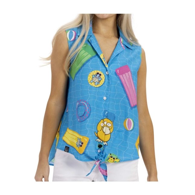 Pokémon Tropical Pikachu & Friends Pool Party Sleeveless Tropical Shirt - Women