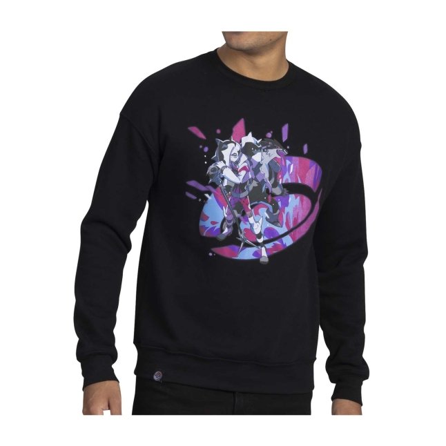 Piers Pokémon Trainers Black Oversize Drop-Shoulder Crew Neck Sweatshirt - Adult