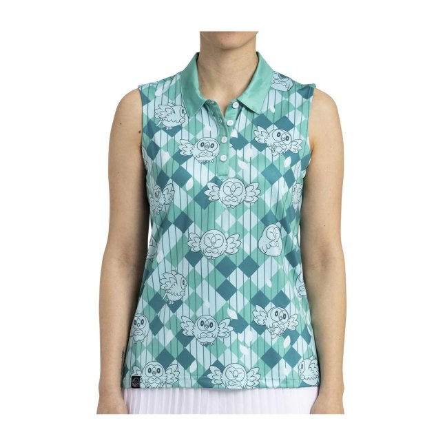 Rowlet Pokémon Clubhouse Green Sleeveless Polo Shirt - Women