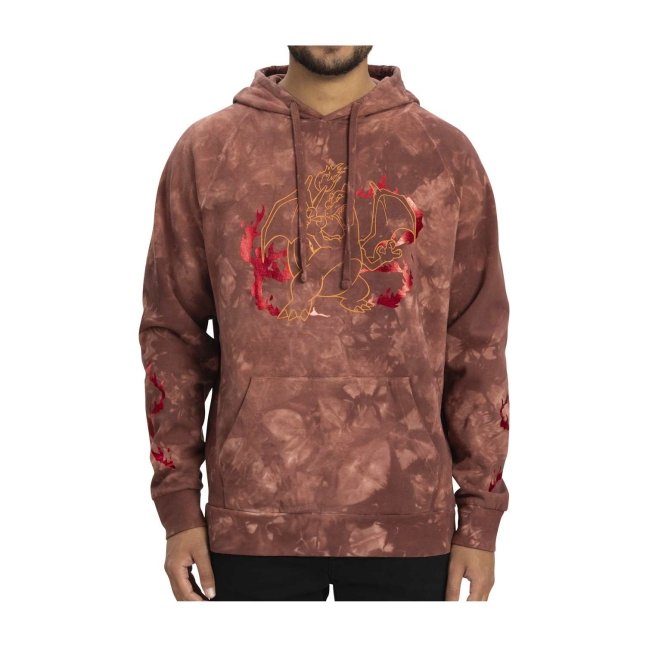 Charizard Red Mineral-Wash Pullover Hoodie - Adult