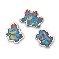 Totodile, Croconaw & Feraligatr Pokémon Pixel Pins (3-Pack)