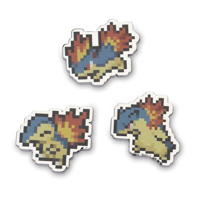 Cyndaquil, Quilava & Typhlosion Pokémon Pixel Pins (3-Pack)