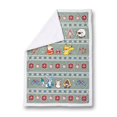 Pikachu, Fuecoco & Friends Pokémon Holiday Green Throw Blanket
