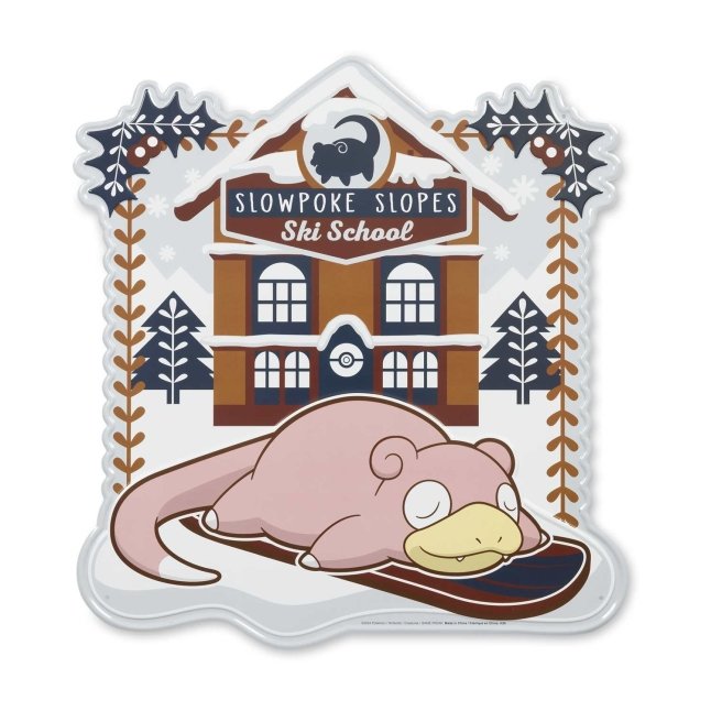 Slowpoke Slopes Pokémon Holiday Metal Sign