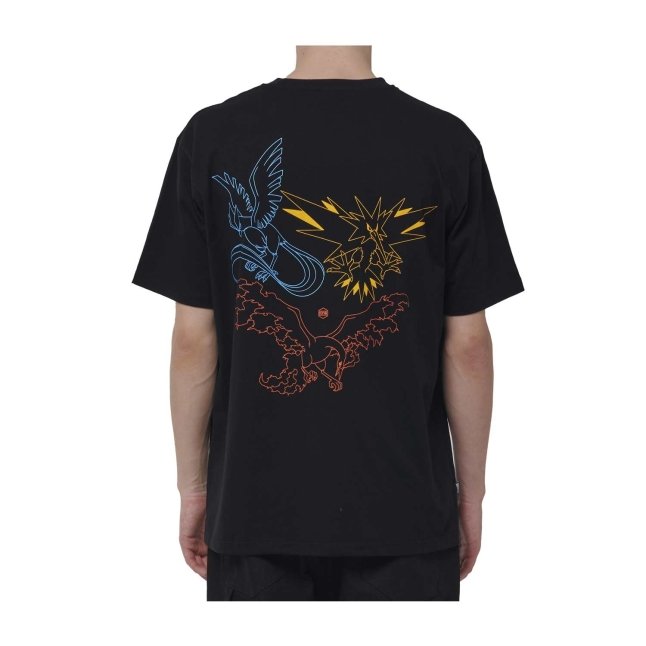Pokémon × Dolly Noire: Articuno, Zapdos & Moltres Black T-Shirt - Adult