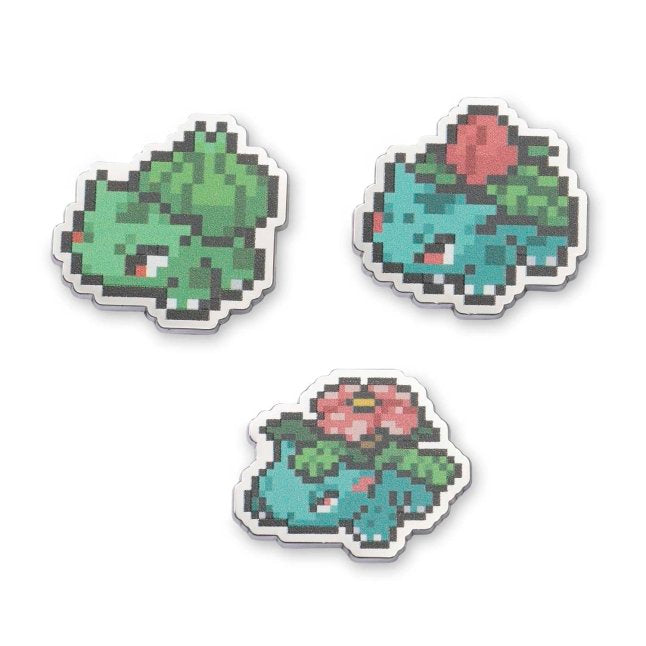Bulbasaur, Ivysaur & Venusaur Pokémon Pixel Pins (3-Pack)