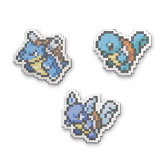 Squirtle, Wartortle & Blastoise Pokémon Pixel Pins (3-Pack)