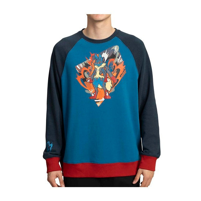 Mega Lucario Blue Crew Neck Sweatshirt - Adult