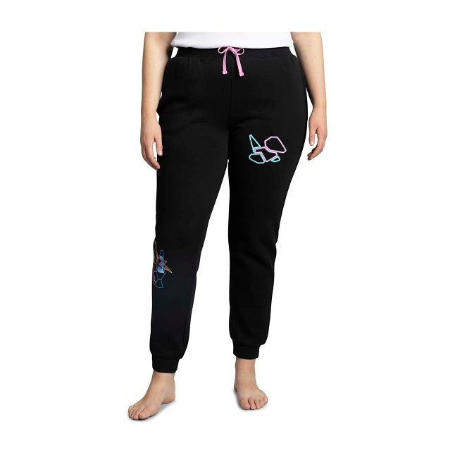 Porygon Nights Lo-Fi Loungewear Black Jogger Pants - Women