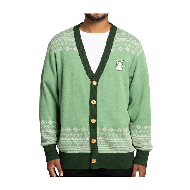 Pikachu Pokémon Holiday Green Cardigan - Adult