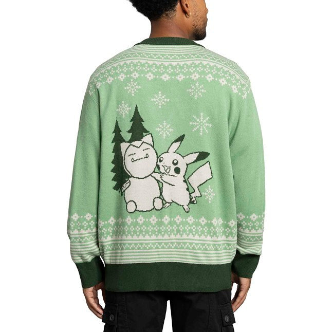 Pikachu Pokémon Holiday Green Cardigan - Adult