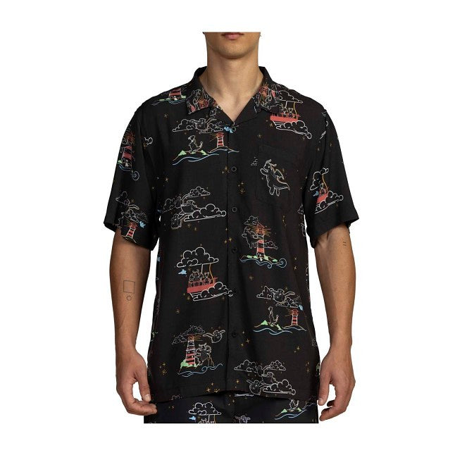 Neon Dragonite & Friends Pokémon Tropical Button-Up Shirt - Adult