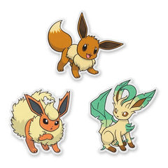 Eevee, Flareon & Leafeon Stickers (3-Pack)