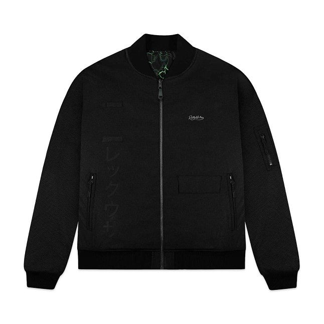 Pokémon × Dolly Noire: Rayquaza Pattern Black Bomber Jacket - Adult