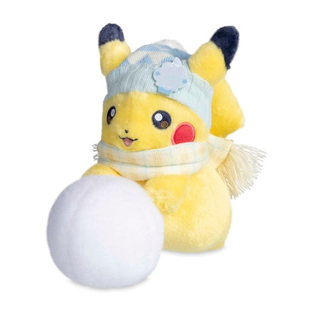 Snowball-Rolling Pikachu Snowy Softies Plush - 7 ¾ In.