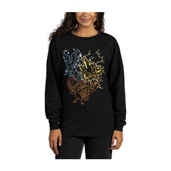 Articuno, Zapdos & Moltres Black Oversize Long-Sleeve T-Shirt - Women