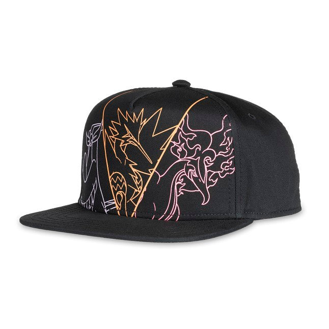 Galarian Articuno, Galarian Zapdos & Galarian Moltres Black Flat-Bill Hat (One Size-Adult)