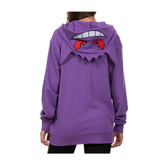 Gengar Themed French Terry Zip-Up Hoodie - Adult