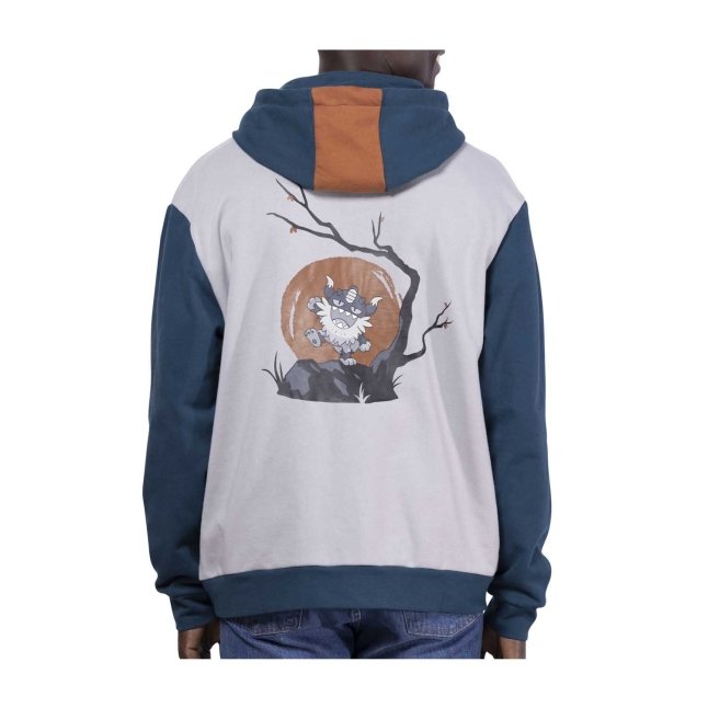 Pokémon Stories: Perrserker Moonrise White & Blue French Terry Zip-Up Hoodie - Adult