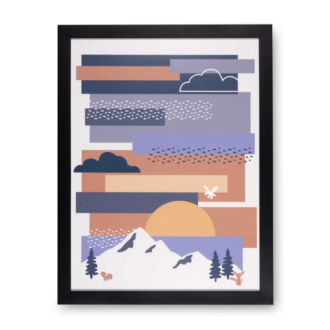 Pokémon Winter Sunset Framed Wall Art