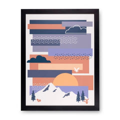 Pokémon Winter Sunset Framed Wall Art