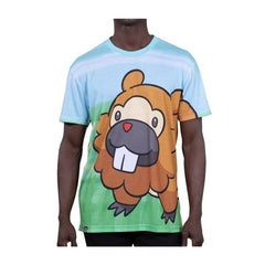 Bidoof Allover-Print Fitted Crew Neck T-Shirt - Adult