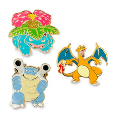 Venusaur, Charizard & Blastoise Pokémon Pins (3-Pack)