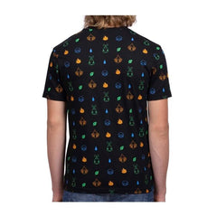 Sinnoh First Partners Black Allover-Print Relaxed Fit Crew Neck T-Shirt - Adult