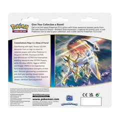 Pokémon TCG: Sword & Shield-Brilliant Stars 3 Booster Packs, Coin & Glaceon Promo Card